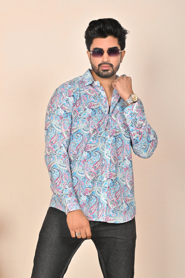 Multicolor Paisley Printed Full Sleeves Shirt