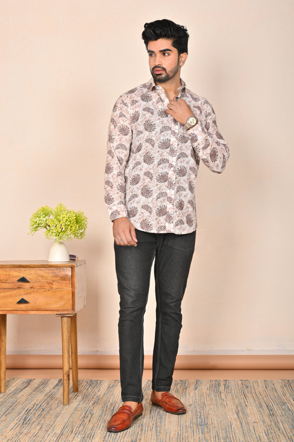 Paisley Motif Printed Full Sleeves Shirt